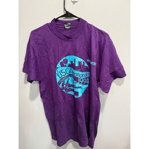Vintage 1994 USCA Canoe Nationals Columbus Ohio Volunteer Purple T Shirt L‎